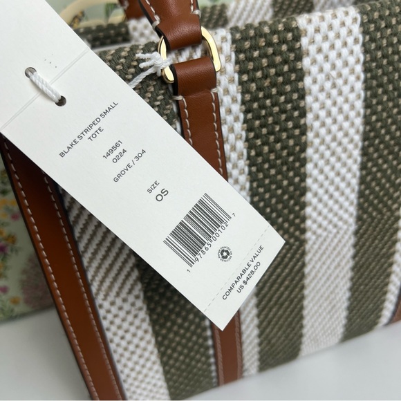 NWT Tory Burch Blake Striped Small Tote - Picture 10 of 13